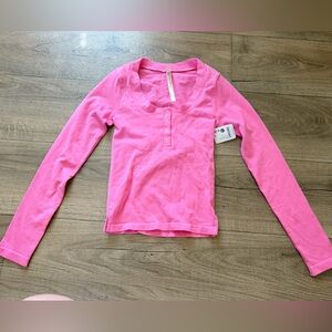 NWT: Intimately Free People Pink Long Sleeve Scoop Neck Top: size XS/S